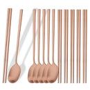 Axyaa 12Pcs Luxury Korean Stainless Steel Tableware Set
