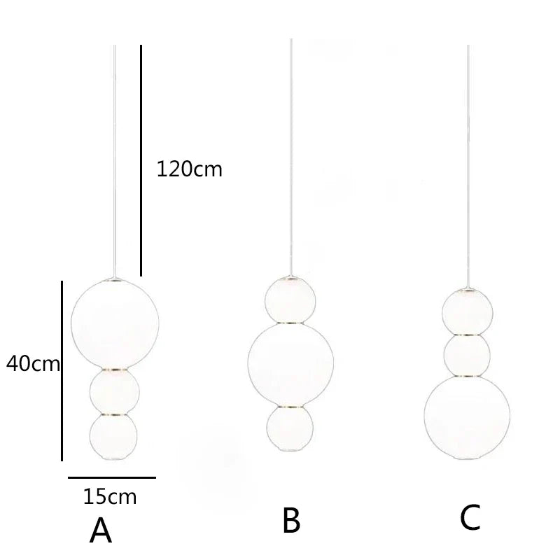 Axya LED Glass Ball Pendant Lights - Grape Bunches Design