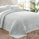 Axyaa Oversized King Microfiber Bedspread Set with Geometric Design