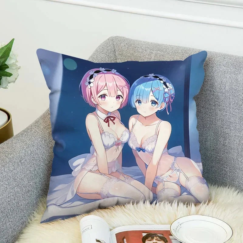 Axyaa 45x45 Cushions Covers for Bed Pillows, Sofa Anime Body Home Decor