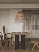 Axyaa Handmade Rattan Chandelier: Elegant Woven Art Lamp for Bedroom, Dining & Study Room