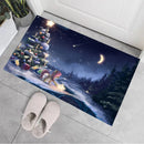 Axyaa Christmas Welcome Mat: Santa Claus Elk Print Non-Slip Floor Decor for Home & Kitchen