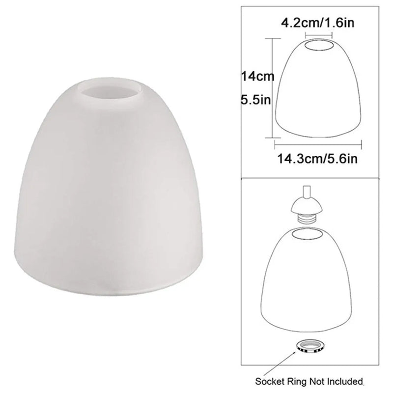 Axyaa Frosted Glass Bell Shade for Ceiling Fan Wall Light - Replacement E27 E26