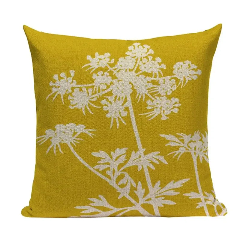 Axyaa Yellow Geometric Linen Pillow Case 45*45cm