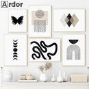 Geometric Arch Line Canvas Wall Art Print for Modern Home Decor by Axyaa
