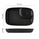 Axyaa Stone Pattern Ceramic Serving Plate Set - Restaurant Tableware