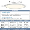 Axyaa 20-Inch Smart LED Ceiling Light: App Remote Control, Dimmable, Ultra-thin - for Living Room, Bedroom