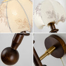 Axyaa Solid Wood Wall Lamp French Retro Fabric Printing Bedroom Lighting