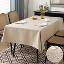 Axyaa Waterproof Linen Tablecloth for Dining Table - Wrinkle Free, Spillproof Rectangular Cover