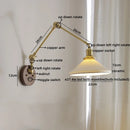 Axyaa Ceramic Copper LED Wall Lamps with Pull Chain Switch for Bathroom Bedroom Living Room