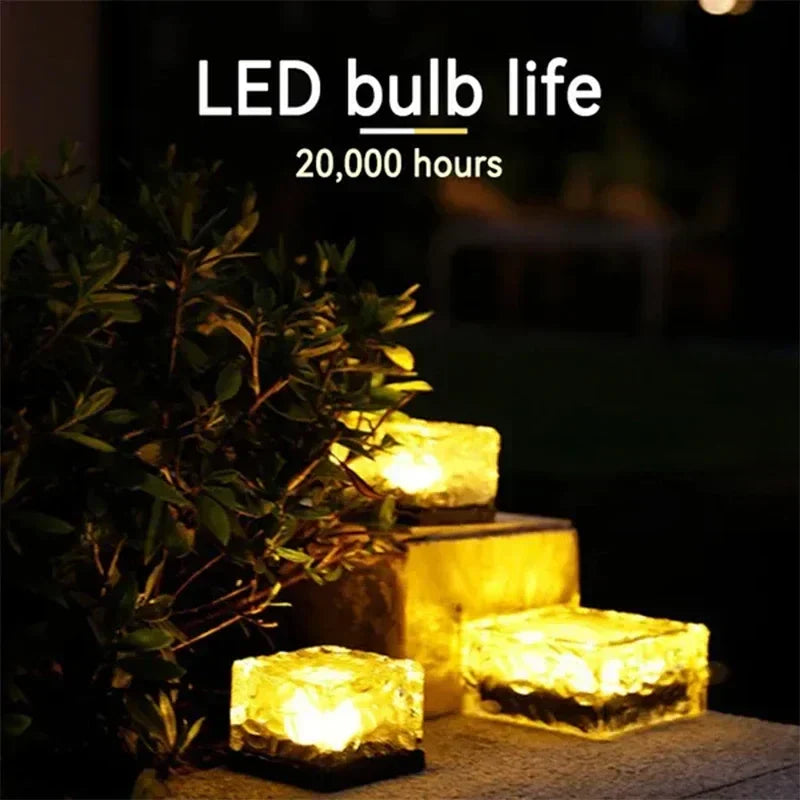 Axyaa Solar LED Brick Lights - Outdoor Waterproof Decoration for Yard and Garden