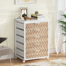 Axyaa Industrial 5-Drawer File Cabinet with Wheels, Wood Office Storage Unit