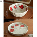 Axyaa Hand-painted Fruit Pattern Ceramic Plate Set for Elegant Dining