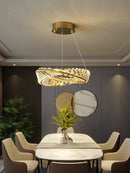 Axyaa Italian Crystal Chandelier: Luxury Minimalist Lighting for Elegant Living Spaces