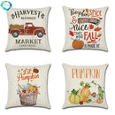 Axyaa Pumpkin Car Print Pillow Cover for Fall Home Decor