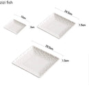 Axyaa Relief Flower Ceramic Square Plate Steak Dessert Snack Plate Molecular Cuisine
