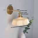 Axyaa Yellow Glass LED Wall Light Fixture Nordic Modern Bedside Lamp