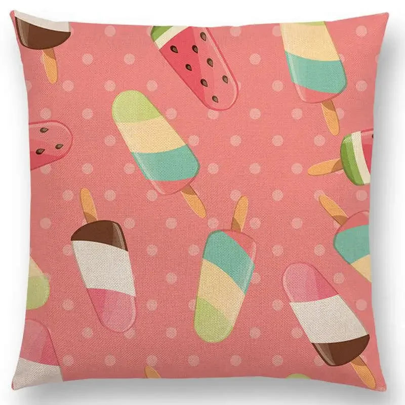 Axyaa Chocolate Candy Donuts Ice Cream Cushion Cover Party Throw Pillow Case