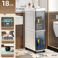 Axyaa Narrow Storage Cabinet: Multi-Tier Slim Organizer for Bathroom/Living Room
