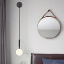 Axya Glass Ball Wall Lamp: Modern Black Bedside Lighting for Bedroom, Bathroom, Restaurant Decor