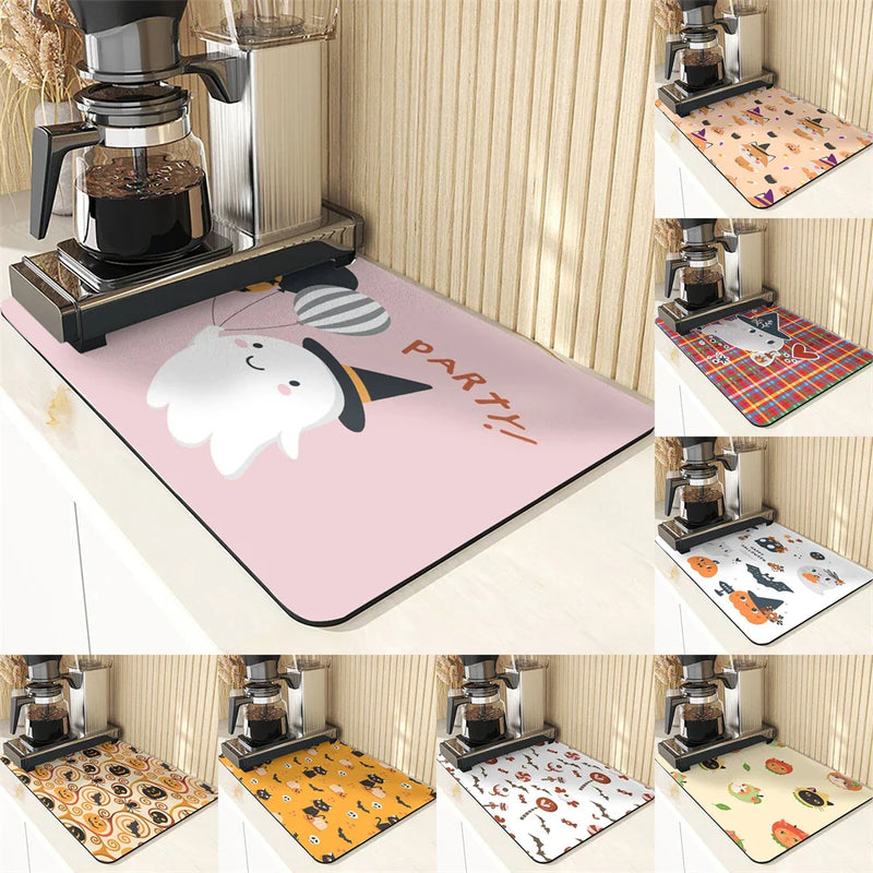 Axyaa Cute Ghost Pattern Coasters and Placemat Set
