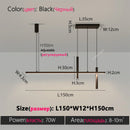 Axyaa Modern LED Strip Chandelier for Restaurant and Bar, Nordic Designer Pendant Lamp