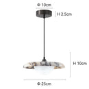 Axyaa Black Natural Stone Pendant Chandelier for Bedroom and Living Room