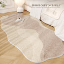 Axyaa Plush Cream Style Bedroom Rug: Irregular Shapes, Thick, Fluffy, Soft, Lounge Mat