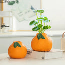 Axyaa Orange Ceramic Vase Set for Stylish Floral Arrangements and Room Decor