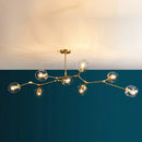 Axyaa Glass Pendant Chandelier LED Branch Ceiling Light - Modern Design