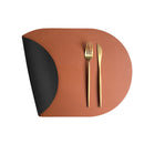 Axyaa Double Sided Oval Faux Leather Placemat Set for Home Decor