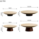 Axyaa Ceramic Fruit Plate with Wooden Storage Tray for Home Decor
