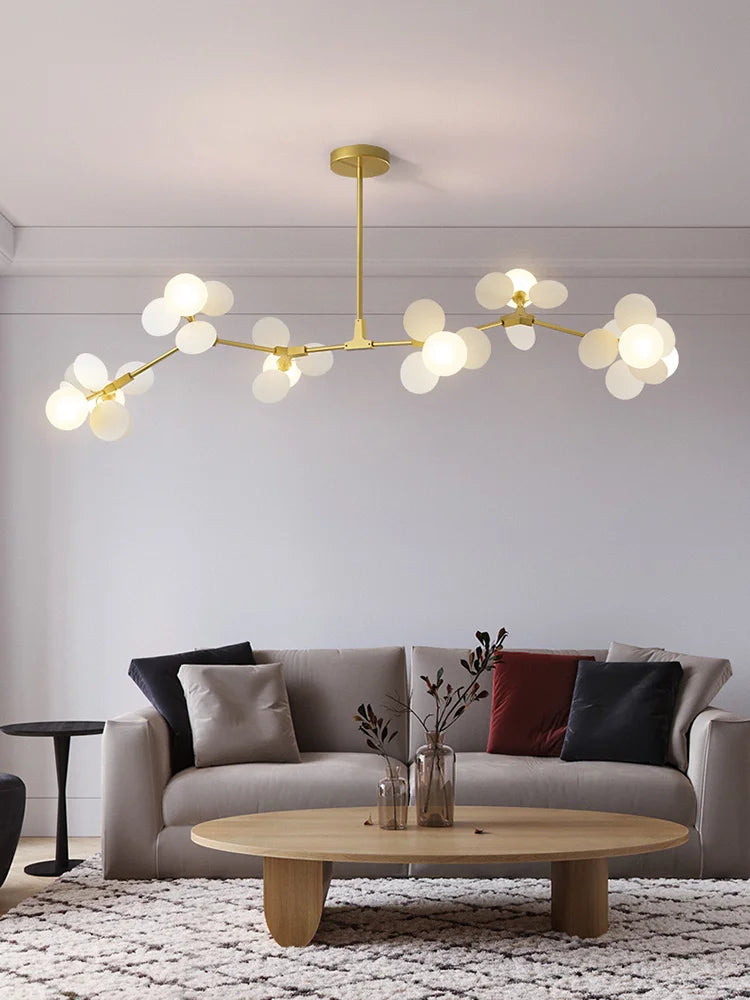 Axyaa Branch Glass Ball Chandelier: Modern Kids Room Pendant Light for Home Decor