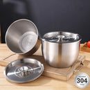 Axyaa Stainless Steel Egg Beater Basin with Lid - Food Storage Container