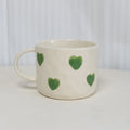 Axyaa 10oz Heart Pattern Ceramic Coffee Mug with Handle, Unique Design, Lovely Gift