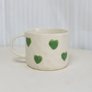Axyaa 10oz Heart Pattern Ceramic Coffee Mug with Handle, Unique Design, Lovely Gift