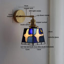 Axyaa Gold Brass LED Wall Lights Colorful Glass Kids Bedroom Luxury Wall Lamp