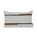 Axyaa Gray Orange Stitching Lumbar Pillow for Winery Restaurant Seat and Sofa ×