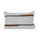 Axyaa Gray Orange Stitching Lumbar Pillow for Winery Restaurant Seat and Sofa ×