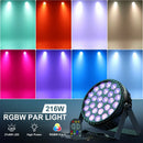 Axyaa 216W RGBW Par Lights - Ultra Bright Stage Lighting for Events and Parties