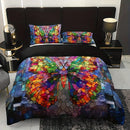 Axyaa Butterfly Floral Print Bedding Set - Soft Polyester Duvet Cover & Pillowcases