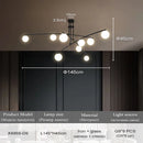 Axyaa Black LED Ceiling Chandelier for Bedroom Living Room Dining Room
