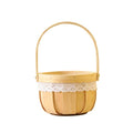 Axyaa Wood Braid Flower Basket with Tassel Handle