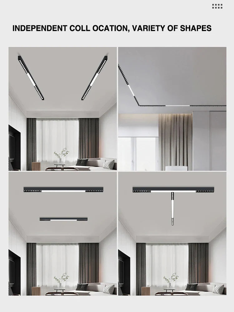 Axyaa Long Linear LED Ceiling Lamp for Minimalist Living Room, Bedroom, and Dining Room