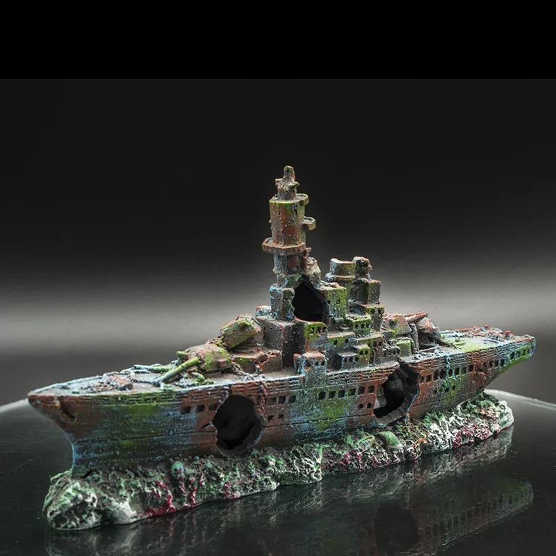 Axyaa Titanic Shipwreck Resin Aquarium Ornament 38cm.