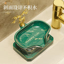 Axya Ceramic Soap Dish Drain Shelf for Luxury Bathroom Décor.