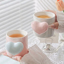 Axyaa Heart Coffee Cup & Saucer Set, Couple Mug, Camellia Tea, Breakfast Exquisite Gift