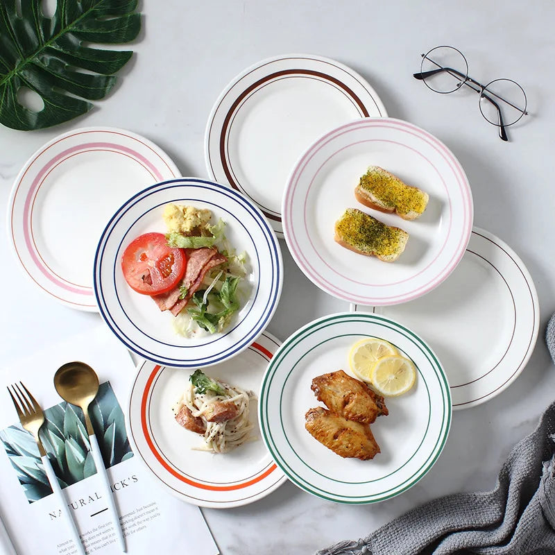 Axya Ceramic Dinner Plates Set of 4 for Restaurant Dining or Home Kitchen