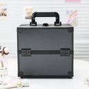 Axyaa Aluminum Makeup Case with Trays: Lockable & Portable Professional Beauty Box