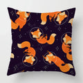 Axyaa Linen Fox Sofa Cushion Cover 50x50 Square Home Décor Pillowcase
